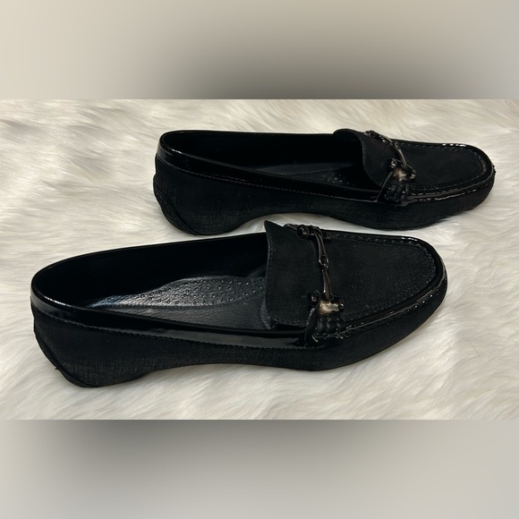 Donald J. Pliner Filo Horsebit Black Textured Loafers - Picture 3 of 6